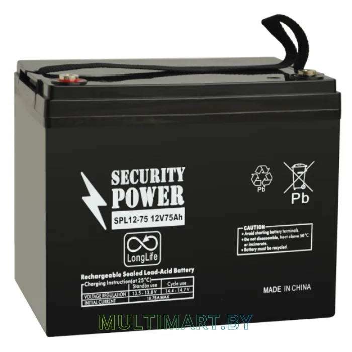 Аккумулятор для ИБП Security Power SPL 12-75 (12В/75 А·ч)